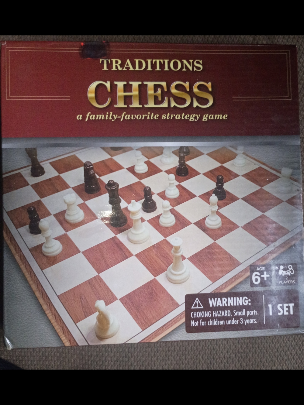 Traditions Chess Game - Brown & White Board! Like New